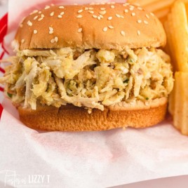 closeup of a chicken sandwich on a sesame bun