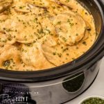 potatoes au gratin in a slow cooker