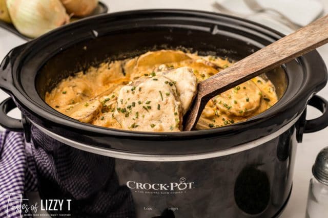 cheesy potatoes in a slow cooker
