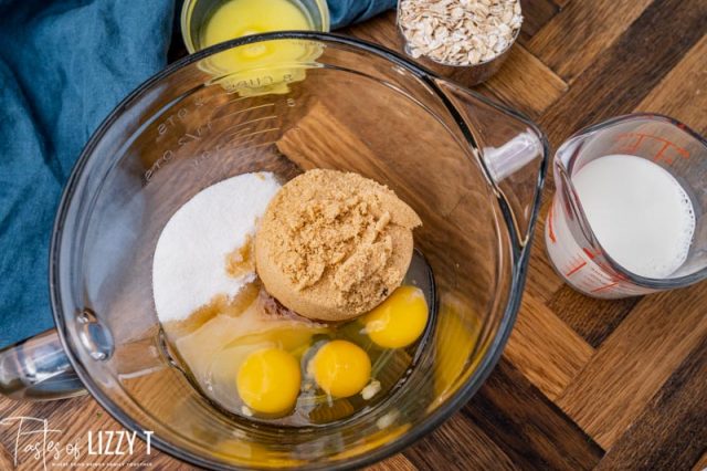 ingredients for pie in a mixing bowl