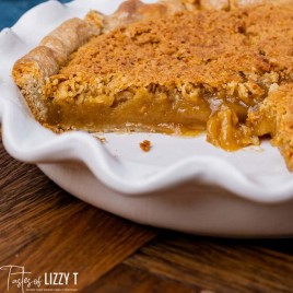 oatmeal pie in a pie plate