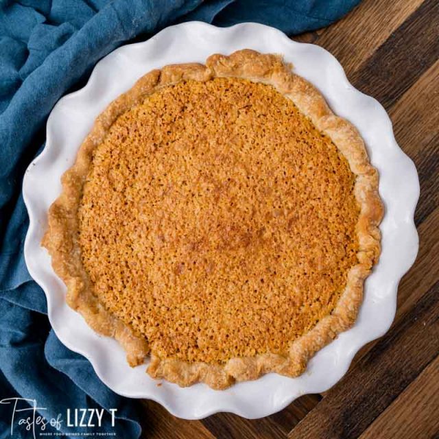 overhead view of a baked pie