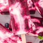 berries and cream popsicles on ice