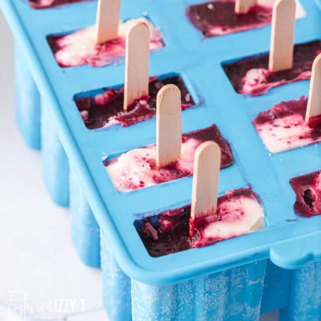 berry popsicles in a popsicle mold