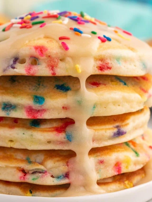 Funfetti Pancakes with Cake Mix Tastes of Lizzy T