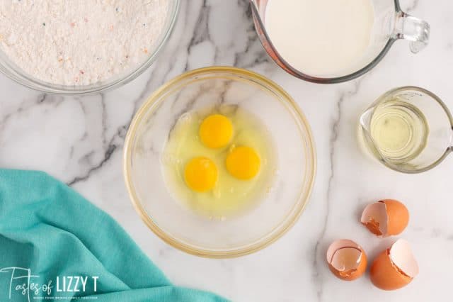 eggs in a mixing bowl