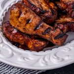 closeup of grilled pork ribs