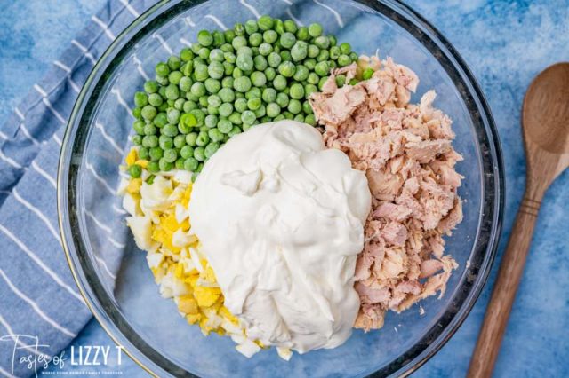unmixed tuna macaroni salad