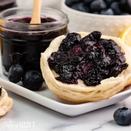 blueberry jam on a biscuit