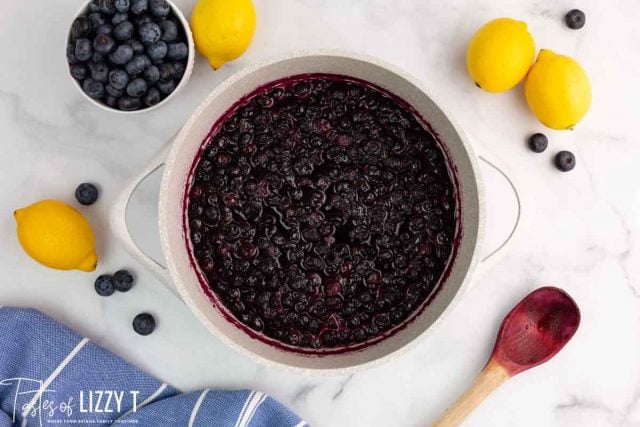 blueberries in a saucepan