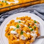 buffalo chicken pasta on a plate