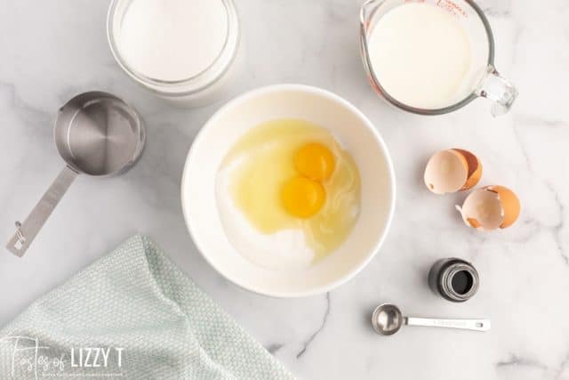 eggs and sugar in a bowl