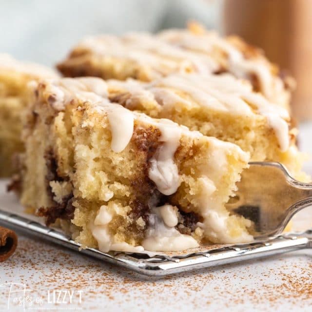 a piece of cake on a plate with a fork