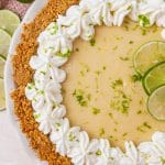 overhead view of a key lime pie