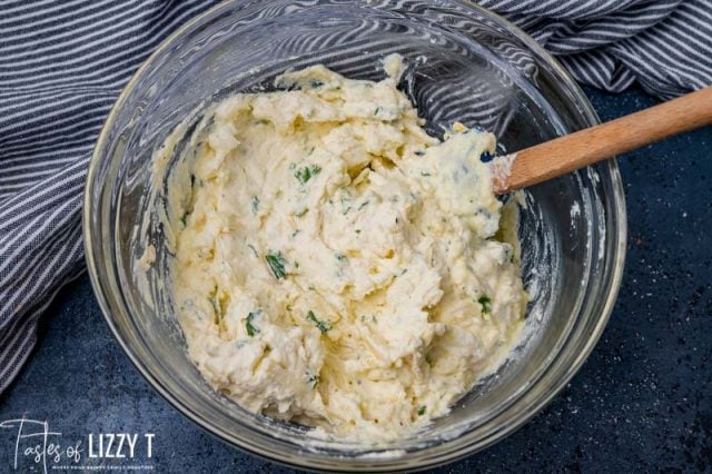 cheese blend for lasagna in a bowl