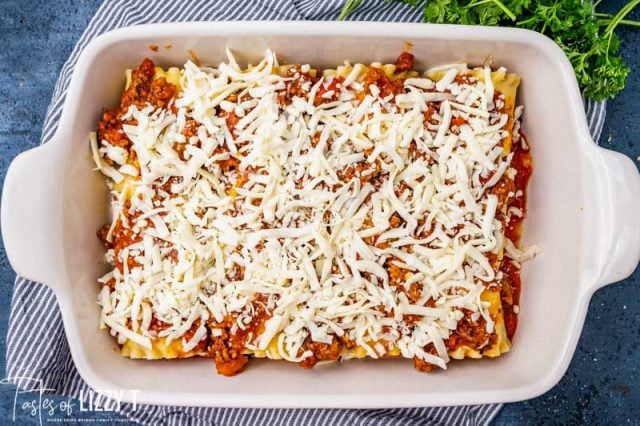 unbaked lasagna casserole