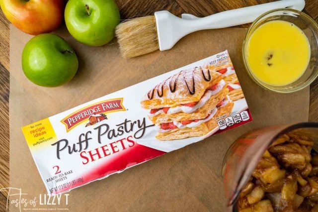 a box of puff pastry sheets on a table