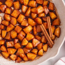 closeup of cinnamon fried apples