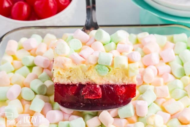 a piece of jello salad on a spatula