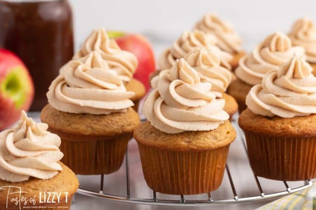 cupcakes with frosting on a table