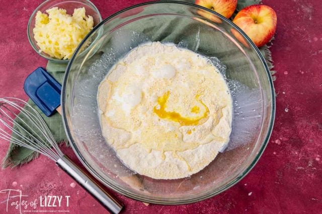 cornmeal with milk and butter over it