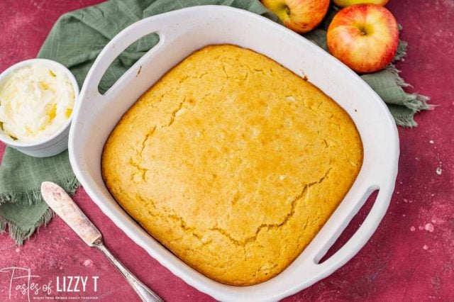 cornbread in a 9x9 baking pan