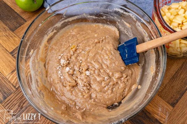 muffin batter in a mixing bowl