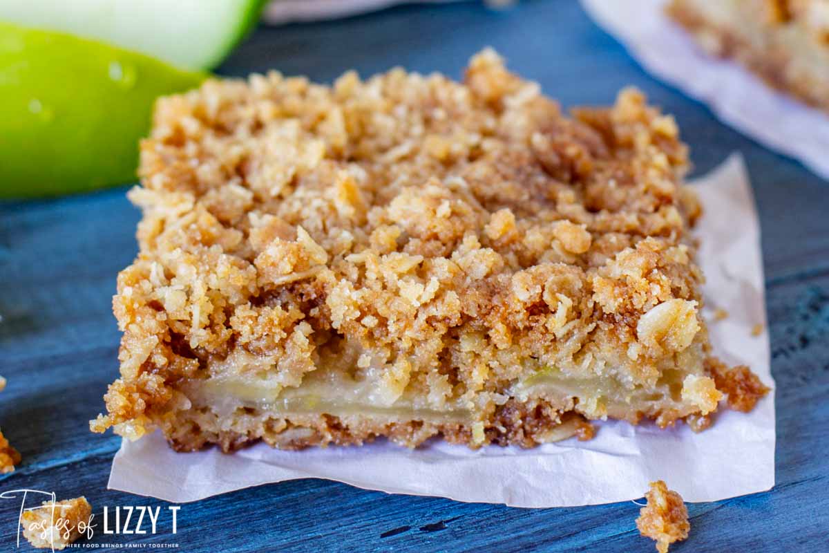 apple oatmeal bar sitting on a table