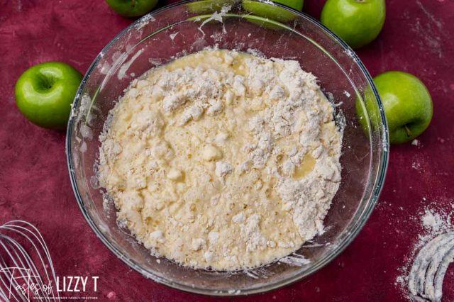 unmixed pie dough in a bowl