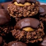 a pile of no bake buckeye cookies