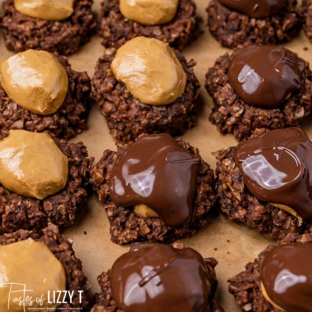 chocolate topped no bake buckeye cookies