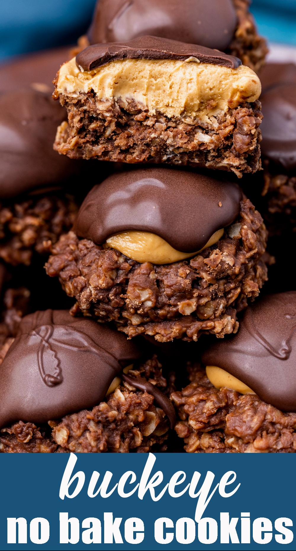 Two of your favorite desserts in one! Buckeye No Bake Cookies are the ultimate sweet treat for chocolate and peanut butter lovers. via @tastesoflizzyt