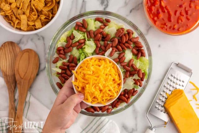 cheddar cheese in a small bowl