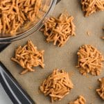 haystack cookies on a baking sheet