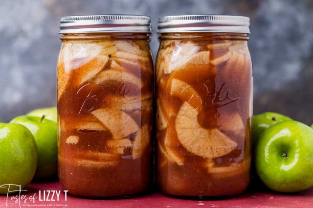 two jars of apple pie filling