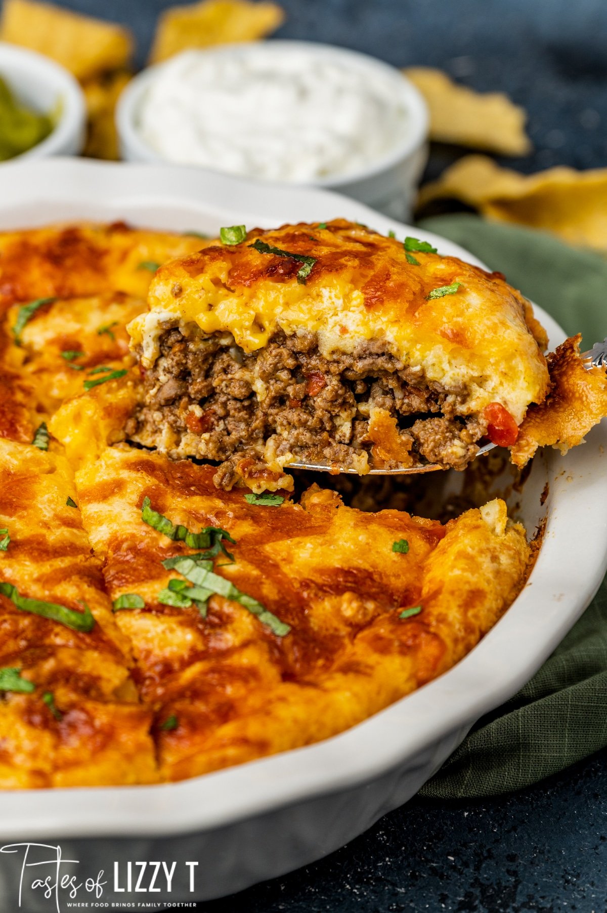 Impossible Taco Pie Recipe | Tastes of Lizzy T