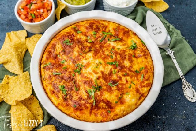 overhead view of baked taco pie