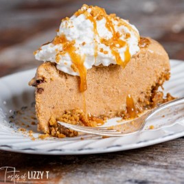 a slice of pumpkin spice latte pie on a plate