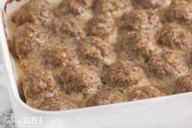 baked meatballs in a pan