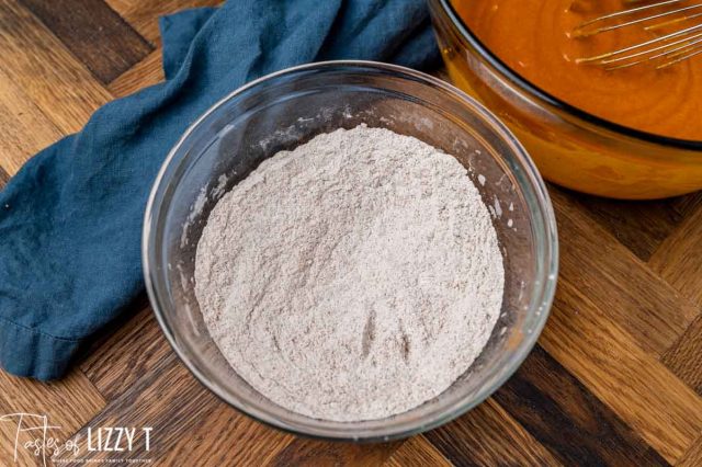 flour in a glass bowl