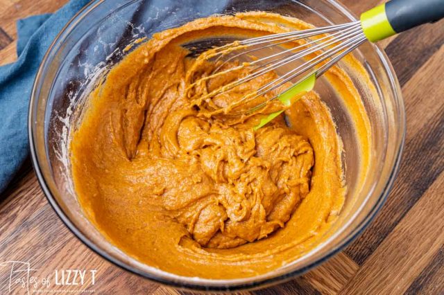 pumpkin batter in a bowl