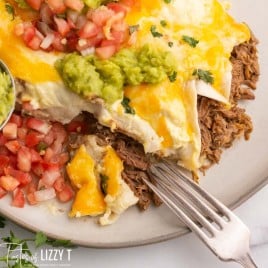 enchiladas with guacamole and fresh salsa on a plate