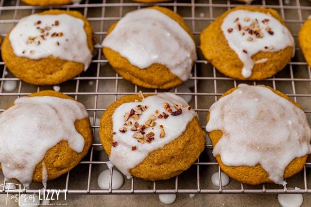 soft pumpkin cookies with glaze