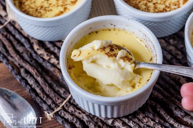 a spoonful of baked custard
