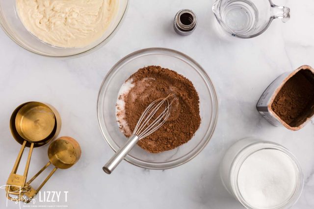 dry ingredients in a mixing bowl