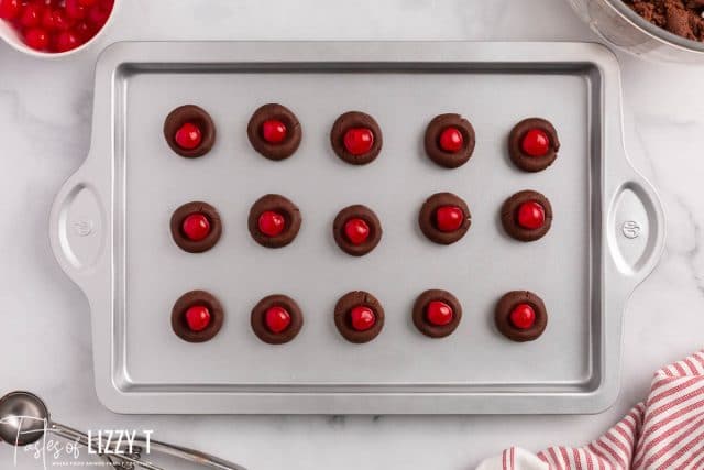 unbaked chocolate cherry cookies