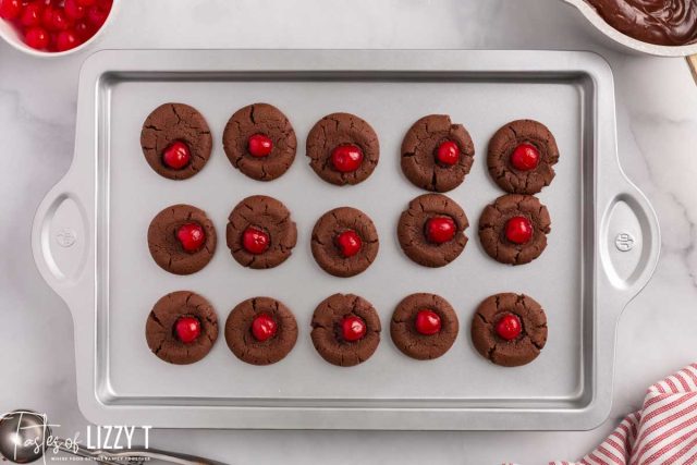 baked chocolate cherry cookies