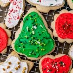 grandma's christmas sugar cookies on a wire rack