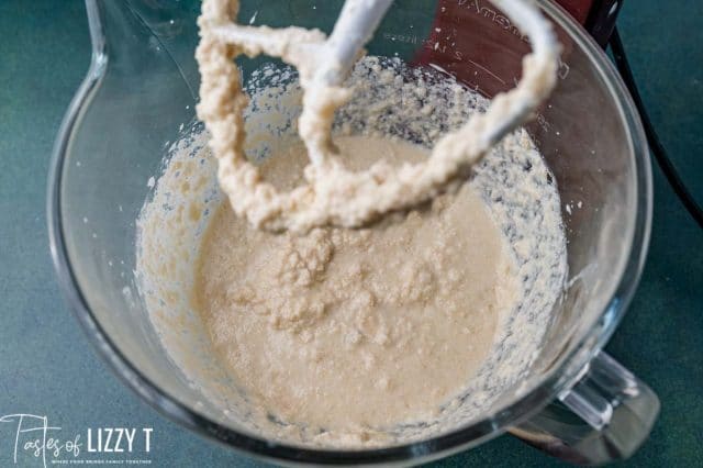 wet ingredients in a mixing bowl