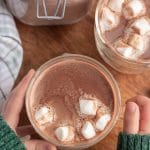 homemade hot chocolate in mugs